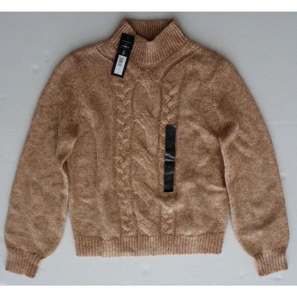 Banana Republic 713965-1 Women's Sz Small Camel Brown Cable Knit Sweater - Picture 1 of 6